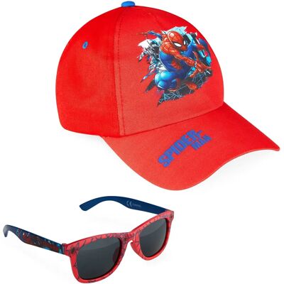 Conjunto de boné de baseball e óculos de sol Spider-Man da Marvel - Acessórios de verão para crianças Conjunto de boné de baseball e óculos de sol Spider-Man da Marvel - Acessórios de verão para crianças