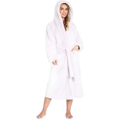 CityComfort Robe de mulher rosa com capuz - Roupão CityComfort Robe de mulher rosa com capuz - Roupão