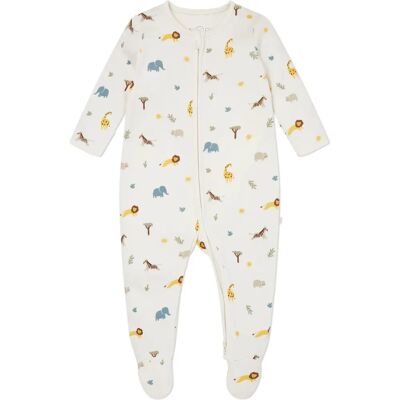 MORI Baby Reißverschluss Schlafanzug - Safari Print - 3-6 Monate MORI Baby Reißverschluss Schlafanzug - Safari Print - 3-6 Monate