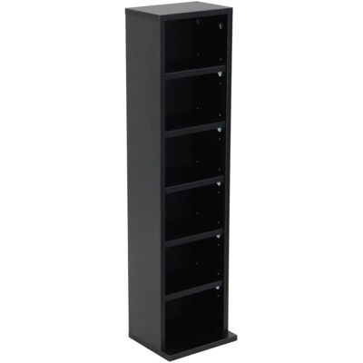 Oypla 6 Tier Black Wooden CD DVD Shelf Storage Tower Rack - Fits 102 CDs Oypla 6 Tier Black Wooden CD DVD Shelf Storage Tower Rack - Fits 102 CDs