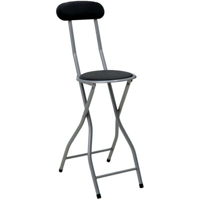 Oypla - Padded Folding Breakfast Bar Stool - Black - Bar Stool Oypla - Padded Folding Breakfast Bar Stool - Black - Bar Stool