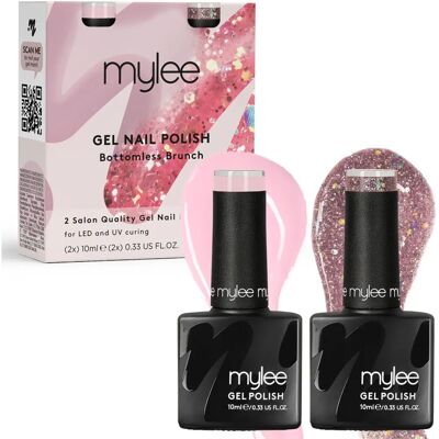Mylee - Gel Nail Polish Duo Colour Set - Bottomless Brunch - Gel Nail Polish Set - Publicité Mylee - Gel Nail Polish Duo Colour Set - Bottomless Brunch - Gel Nail Polish Set - Publicité