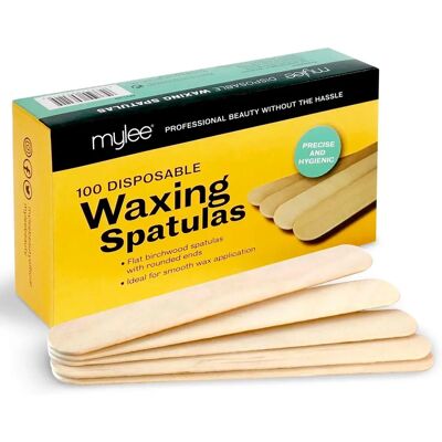 Mylee Premium Salon Quality Disposable Wooden Spatulas - Waxing - Pack of 100 Mylee Premium Salon Quality Disposable Wooden Spatulas - Waxing - Pack of 100