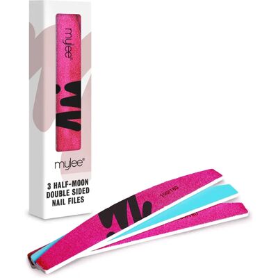 Mylee Pacote de 3 Lixas de Unhas de Dobra Face - Qualidade de Salão Mylee Pacote de 3 Lixas de Unhas de Dobra Face - Qualidade de Salão