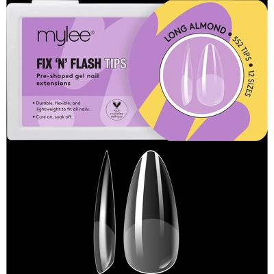 Pointes en gel Long Almond de la marque Mylee - Couverture complète en gel souple - Publicité Pointes en gel Long Almond de la marque Mylee - Couverture complète en gel souple - Publicité