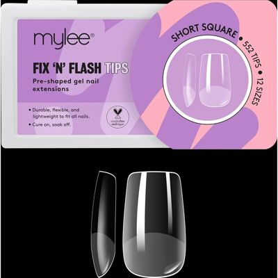 Mylee - Fix N Flash - Prothèses d’ongles en gel souple - Carré Court - 552 pièces - Publicité Mylee - Fix N Flash - Prothèses d’ongles en gel souple - Carré Court - 552 pièces - Publicité