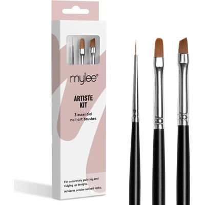 Kit de Pinceaux pour Ongles Mylee Artiste - Ovale, Ultra Fin, Incliné - Outils Nail Art - Publicité Kit de Pinceaux pour Ongles Mylee Artiste - Ovale, Ultra Fin, Incliné - Outils Nail Art - Publicité