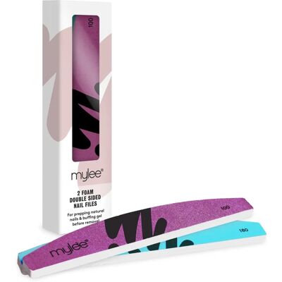 Mylee - Dual Grit Nail Files 100/180 - Pack 2 - Lima de unhas Mylee - Dual Grit Nail Files 100/180 - Pack 2 - Lima de unhas