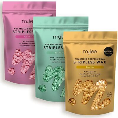 Mylee - Advanced Stripless Wax Trio Set - 3x250g - Cire - Publicité Mylee - Advanced Stripless Wax Trio Set - 3x250g - Cire - Publicité