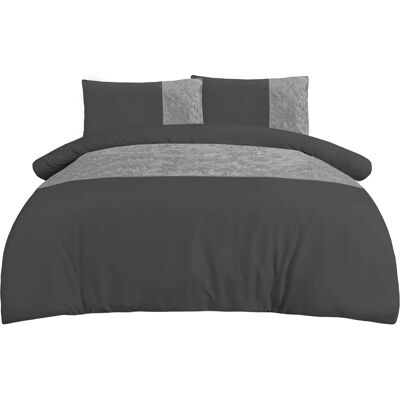 SLEEPDOWN Gray Velvet Double Bed Linen Set - Bed Linen Set SLEEPDOWN Gray Velvet Double Bed Linen Set - Bed Linen Set