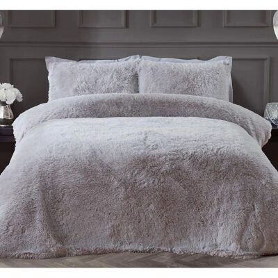 Sleepdown Silver Faux Fur Duvet Set - Luxury & Soft - All Sizes Sleepdown Silver Faux Fur Duvet Set - Luxury & Soft - All Sizes