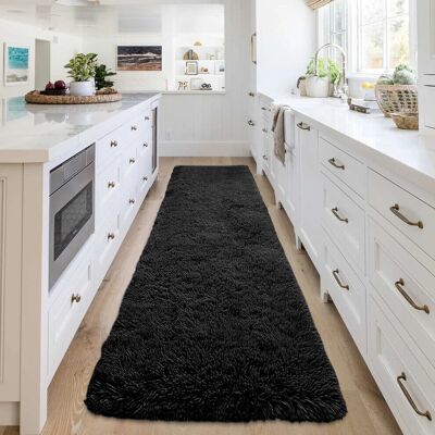 Imperial Rooms - Soft Shaggy Rug - 80x150cm - Black - Rug Imperial Rooms - Soft Shaggy Rug - 80x150cm - Black - Rug