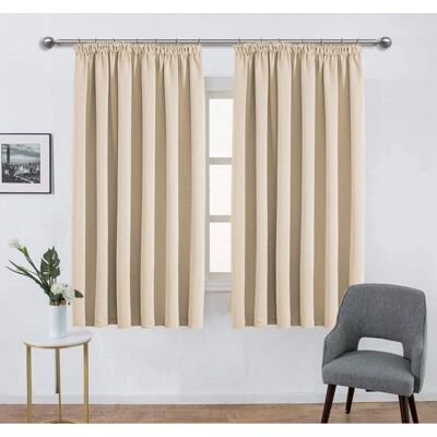 Imperial Rooms 66" x 72" Cream Pencil Pleat Curtains - Curtains Imperial Rooms 66" x 72" Cream Pencil Pleat Curtains - Curtains