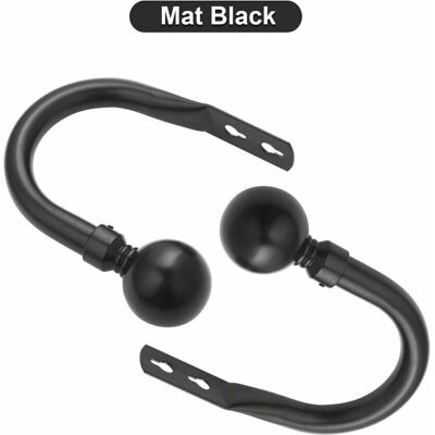 Imperial Rooms - Hold Backs Pair - Matte Black - Finials Imperial Rooms - Hold Backs Pair - Matte Black - Finials