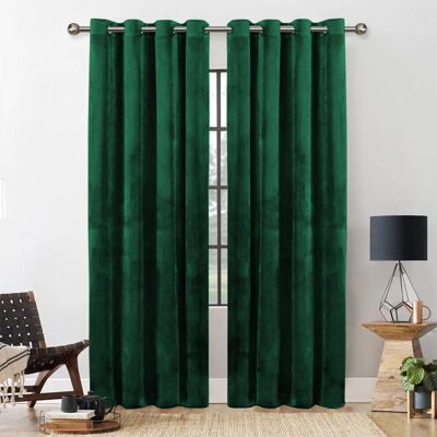Imperial Rooms Velvet Curtains Green eyelet Ring Top Curtain Imperial Rooms Velvet Curtains Green eyelet Ring Top Curtain