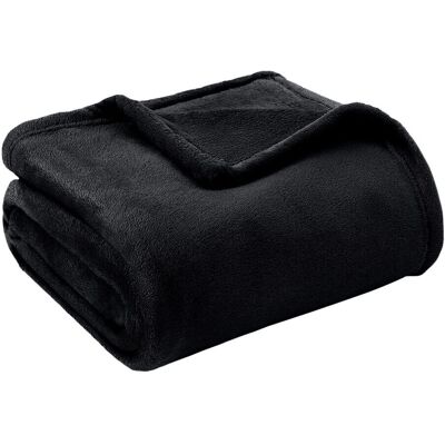 Imperial Rooms - Faux Fur Fleece Throw - Black - King Blanket Imperial Rooms - Faux Fur Fleece Throw - Black - King Blanket
