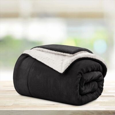 SUPREME BEDDING LTD - Black Sherpa Blanket - Sherpa Fleece SUPREME BEDDING LTD - Black Sherpa Blanket - Sherpa Fleece
