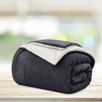 Supreme Bedding Ltd - Grey Sherpa Blanket - Throw Blanket Supreme Bedding Ltd - Grey Sherpa Blanket - Throw Blanket