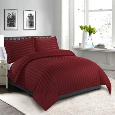 Yorkshire Bedding - Stripe - Burgundy Red - King 230x220 cm - Duvet Cover Set Yorkshire Bedding - Stripe - Burgundy Red - King 230x220 cm - Duvet Cover Set