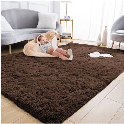 Oxford Homeware - 160x230 Brown Non Slip Rug - Area Rug Oxford Homeware - 160x230 Brown Non Slip Rug - Area Rug