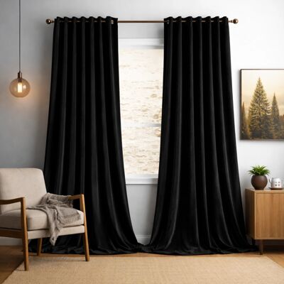 Moonlight Bedding Limited - Curtain Pair - Black - Curtains Moonlight Bedding Limited - Curtain Pair - Black - Curtains