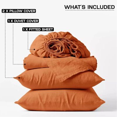 Imperial Rooms Rust/Orange King Reversible Duvet Cover Set Imperial Rooms Rust/Orange King Reversible Duvet Cover Set