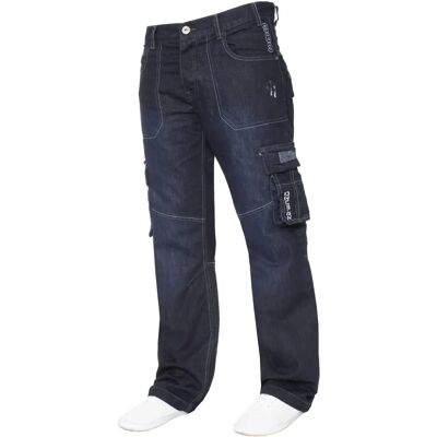 Enzo Dark Blue Cargo Jeans - Jeans Enzo Dark Blue Cargo Jeans - Jeans