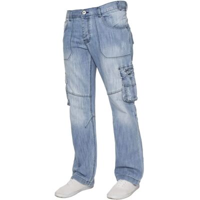 Enzo Light Blue Cargo Jeans - Jeans Enzo Light Blue Cargo Jeans - Jeans