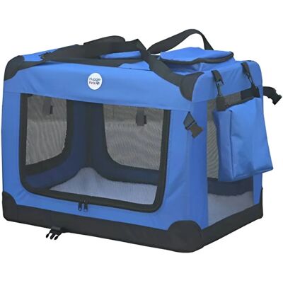 HugglePets Medium Foldable Blue Pet Carrier - Pet Transport HugglePets Medium Foldable Blue Pet Carrier - Pet Transport