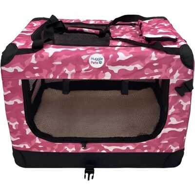 HugglePets Pink Camo Medium Dog Crate, Mat & Treat Bag HugglePets Pink Camo Medium Dog Crate, Mat & Treat Bag