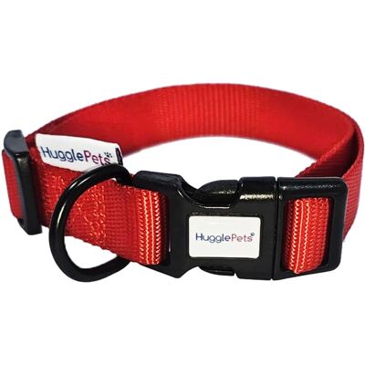 HugglePets Medium Red Adjustable Dog Collar - Dog Collar HugglePets Medium Red Adjustable Dog Collar - Dog Collar