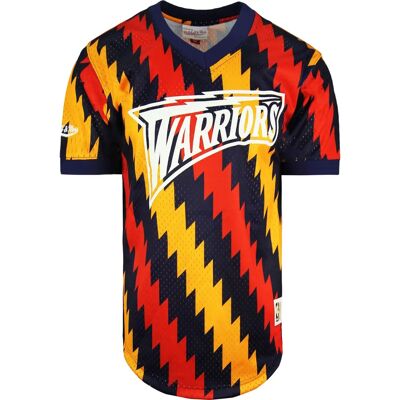 Mitchell & Ness Golden State Warriors V-Ausschnitt Mesh T-Shirt - NBA Mitchell & Ness Golden State Warriors V-Ausschnitt Mesh T-Shirt - NBA