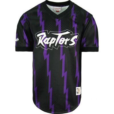 Mitchell & Ness NBA Toronto Raptors V-hals Mesh T-Shirt - Paars - XS Mitchell & Ness NBA Toronto Raptors V-hals Mesh T-Shirt - Paars - XS