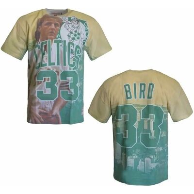Mitchell & Ness Larry Bird 33 Yellow Short Sleeve T-Shirt - T-Shirt Mitchell & Ness Larry Bird 33 Yellow Short Sleeve T-Shirt - T-Shirt