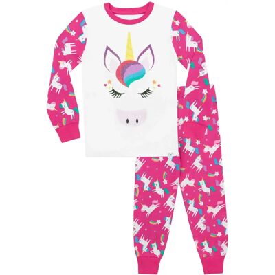 Harry Bear Unicorn Face Print Pyjamas - Pink - Pyjamas Harry Bear Unicorn Face Print Pyjamas - Pink - Pyjamas