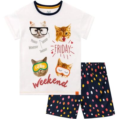 Pyjama Court Week-end Harry Bear avec Motif Chat - Pyjamas - Publicité Pyjama Court Week-end Harry Bear avec Motif Chat - Pyjamas - Publicité