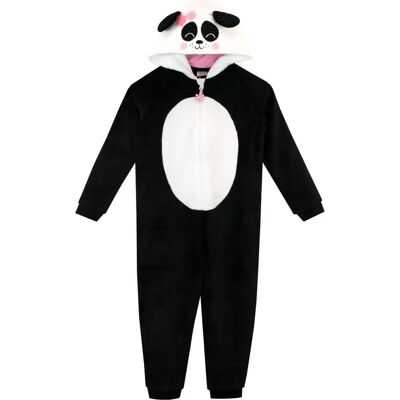 Harry Bear Panda Onesie Fleece All In One - Pijama para meninas 5-6 anos Harry Bear Panda Onesie Fleece All In One - Pijama para meninas 5-6 anos