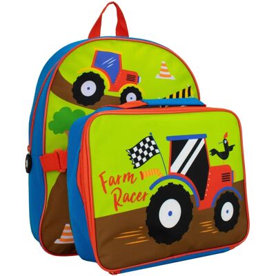 Harry Bear - Tractor Backpack And Lunch Bag Set - Bleu - Publicité Harry Bear - Tractor Backpack And Lunch Bag Set - Bleu - Publicité
