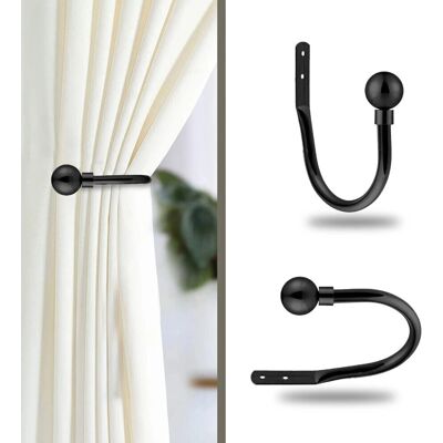 Oxford Homeware - Matt Black - Plain Ball - Curtain Pole Oxford Homeware - Matt Black - Plain Ball - Curtain Pole