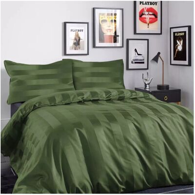 Imperial Rooms - Stripe Olive Green - Single - Duvet Cover Set Imperial Rooms - Stripe Olive Green - Single - Duvet Cover Set