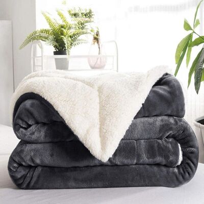 Moonlight Bedding Limited - Sherpa Blanket - Grey - Blanket Moonlight Bedding Limited - Sherpa Blanket - Grey - Blanket