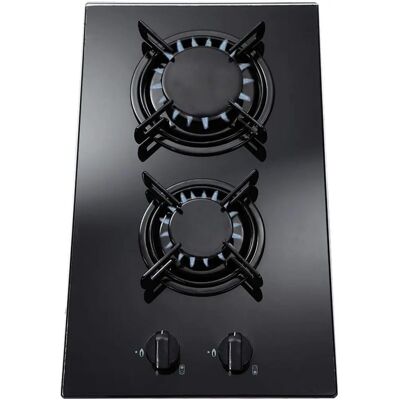 SIA GHG302BL 30cm 2 Burner Black Glass On Gas Domino Hob With Enamel Pan Stands SIA GHG302BL 30cm 2 Burner Black Glass On Gas Domino Hob With Enamel Pan Stands