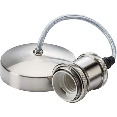 Knightsbridge Vintage E27 Pendant Set - Chrome - Lighting Fixture Knightsbridge Vintage E27 Pendant Set - Chrome - Lighting Fixture