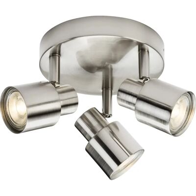 Knightsbridge GU10 Triplet Spotlight - Brushed Chrome Lighting Fixture Knightsbridge GU10 Triplet Spotlight - Brushed Chrome Lighting Fixture
