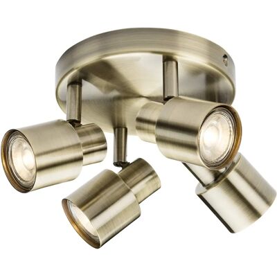 Knightsbridge Antique Brass GU10 Quad Light - 50W - IP20 Knightsbridge Antique Brass GU10 Quad Light - 50W - IP20