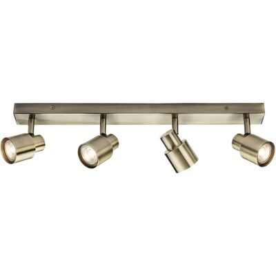 Knightsbridge Antique Brass GU10 Quad Bar Light - IP20 50W Knightsbridge Antique Brass GU10 Quad Bar Light - IP20 50W