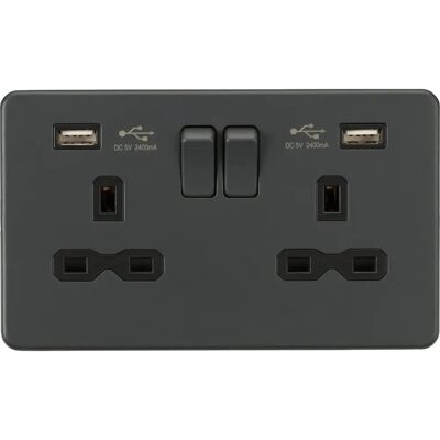 Knightsbridge - SFR9224AT - Anthracite - Electrical Outlet Knightsbridge - SFR9224AT - Anthracite - Electrical Outlet