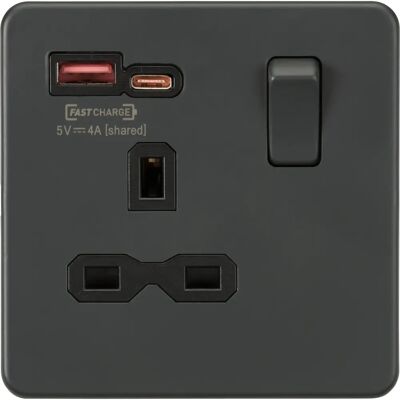 ML Accessories Screwless 13a 1g Switched Socket - Electrical Socket ML Accessories Screwless 13a 1g Switched Socket - Electrical Socket