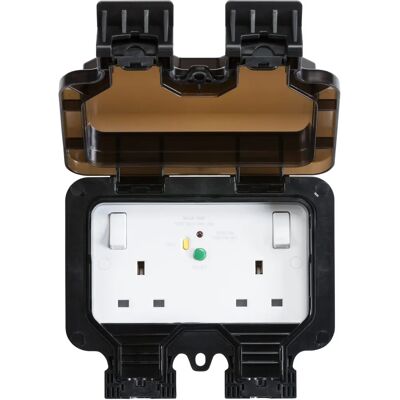 MLA Knightsbridge IP66 13A 2G DP RCD Outdoor Socket - Outdoo... MLA Knightsbridge IP66 13A 2G DP RCD Outdoor Socket - Outdoo...