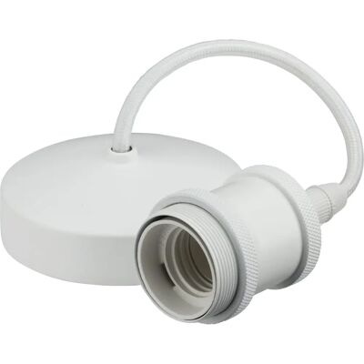 Knightsbridge E27 6 Vintage Pendant Light Set - White Matte Knightsbridge E27 6 Vintage Pendant Light Set - White Matte